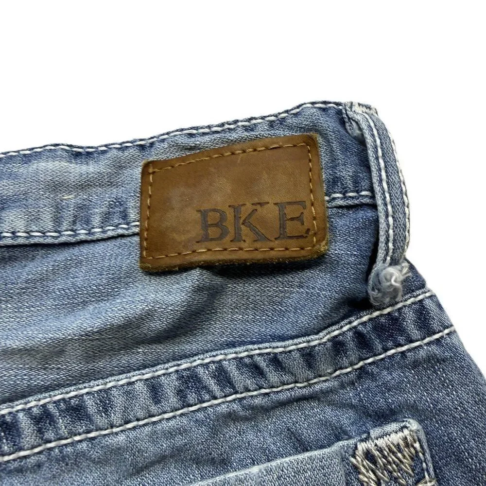 BKE Denim Cutoff Shorts Men’s 32 Blue Distressed Raw Hem Low Rise